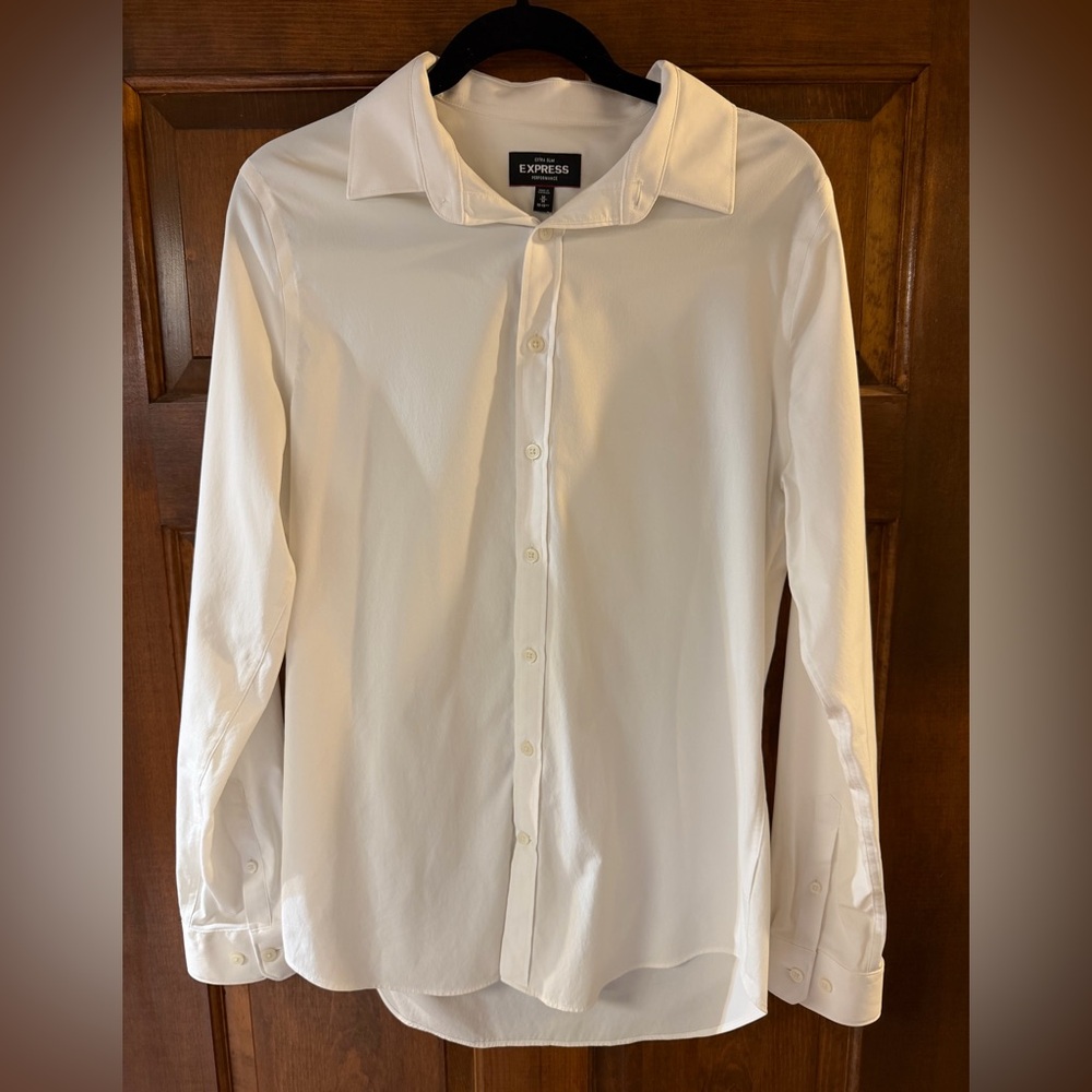Express Men’s Extra Slim White Button-Up Dress Shirt